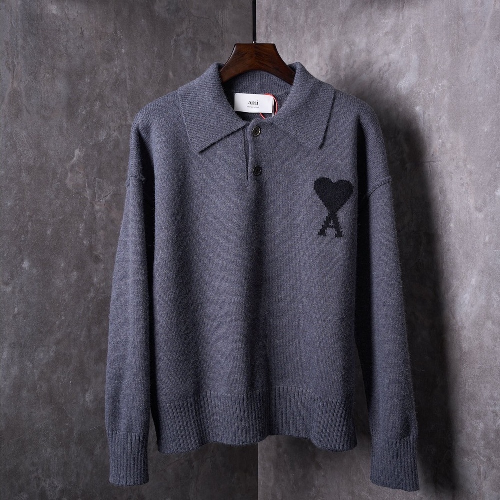 Ami Gray Cowl Neck Sweater